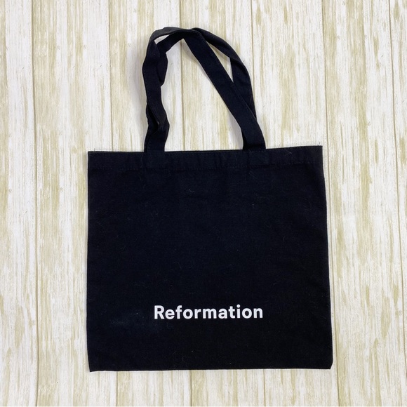 Reformation Black Small Canvas Tote Bag - Picture 2 of 4